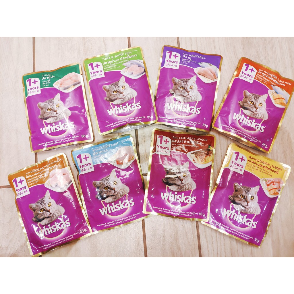 Pate Cho Mèo Lớn Whiskas Vị Cá Thu Gói 85g - Hộp 12 Gói - Lida Pet Shop