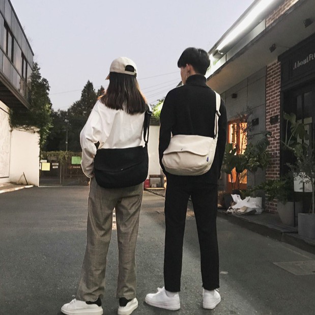 Túi vải tote canvas nữ đeo chéo unisex ulzzang basic trơn Hàn Quốc siêu xinh đi học Tuidepstore