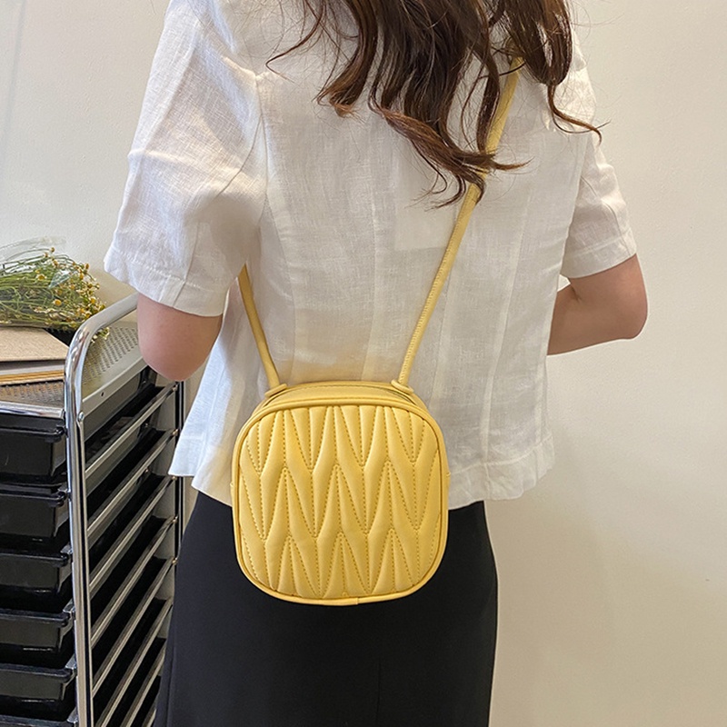 IELGY Túi Đeo Chéo Hình Vuông Nhỏ Có Khóa Kéo Đơn Giản Dành Cho Nữ