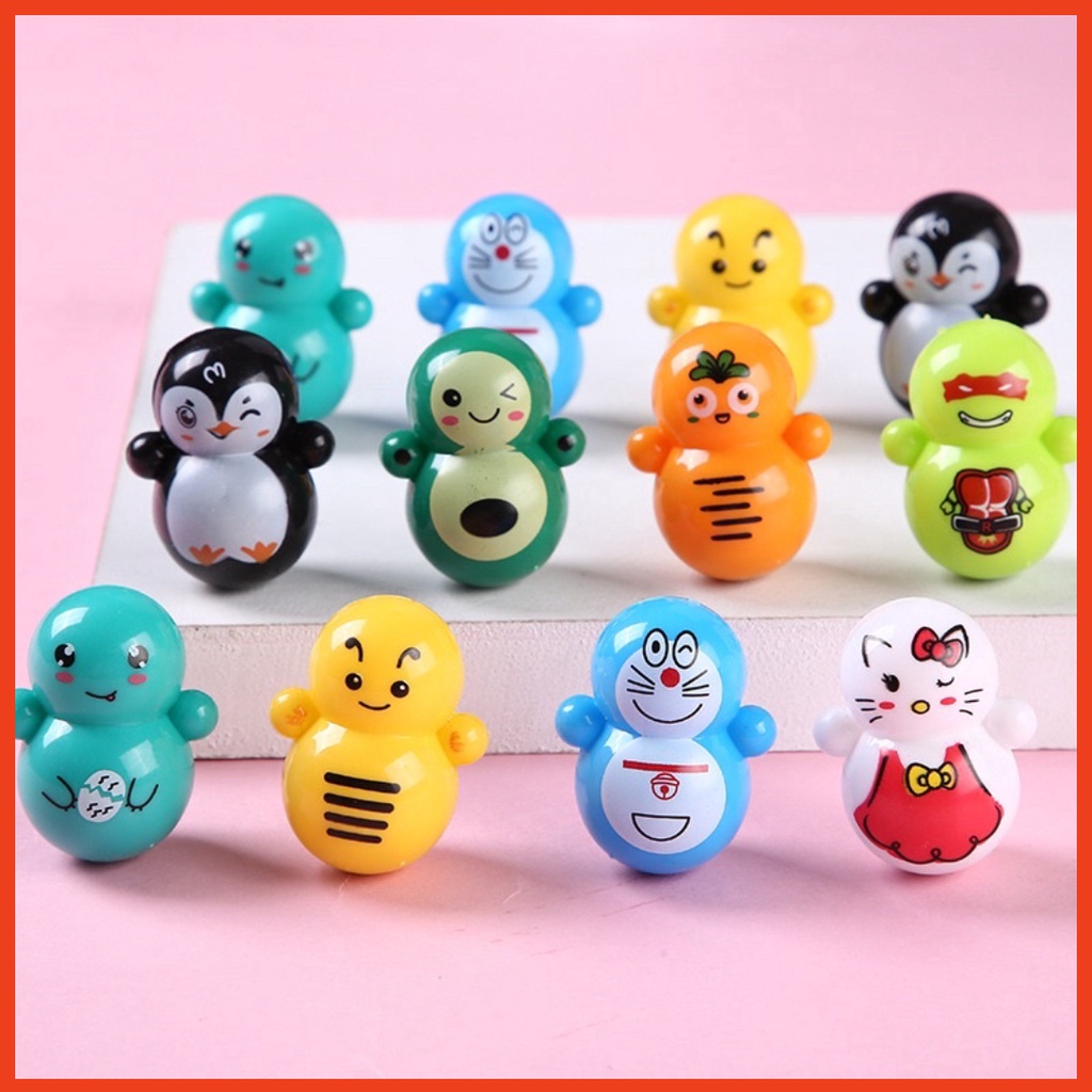 Lật đật squid game mini, đồ chơi lật đật mini doraemon cho bé cute dễ