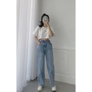 Áo croptop viền replei