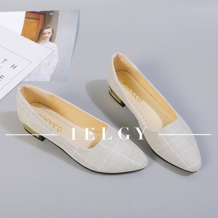 Giày búp bê IELGY mũi nhọn mềm mại phong cách Hàn Quốc thời trang độc đáo cho nữ