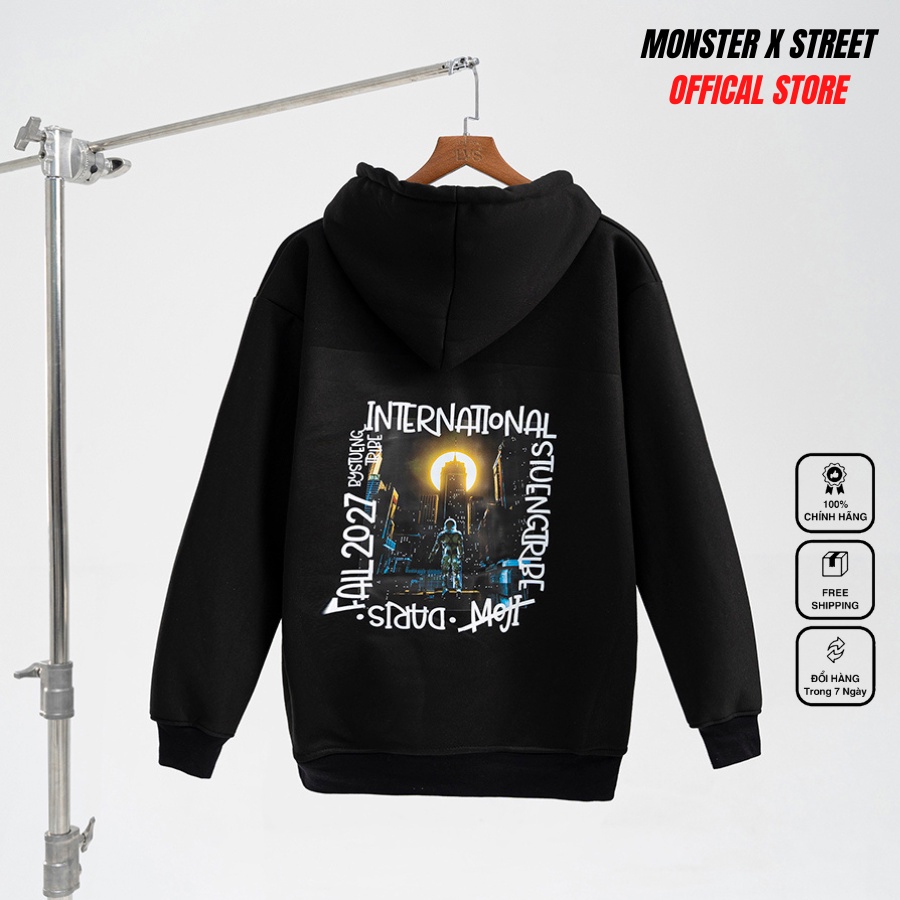 Áo hoodie nỉ bông Monster X Street Astro nam nữ form rộng thu đông Local Brand