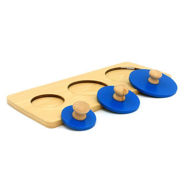 Giáo cụ Montessori 0-3 tuổi - Ghép 3 hình hình tròn to nhỏ - LOẠI TO ĐẸP