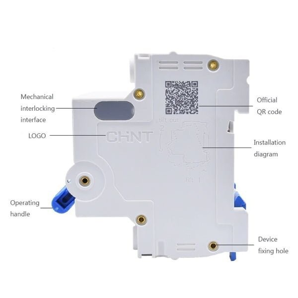 Cầu dao MCB NXB-63 1P 1A, 2A,6A, 10A, 16A, 25A, 32A, 40A, 50A, 63A, dòng cắt 6kA, Hãng CHINT (Hàng chính hãng xuất khẩu)