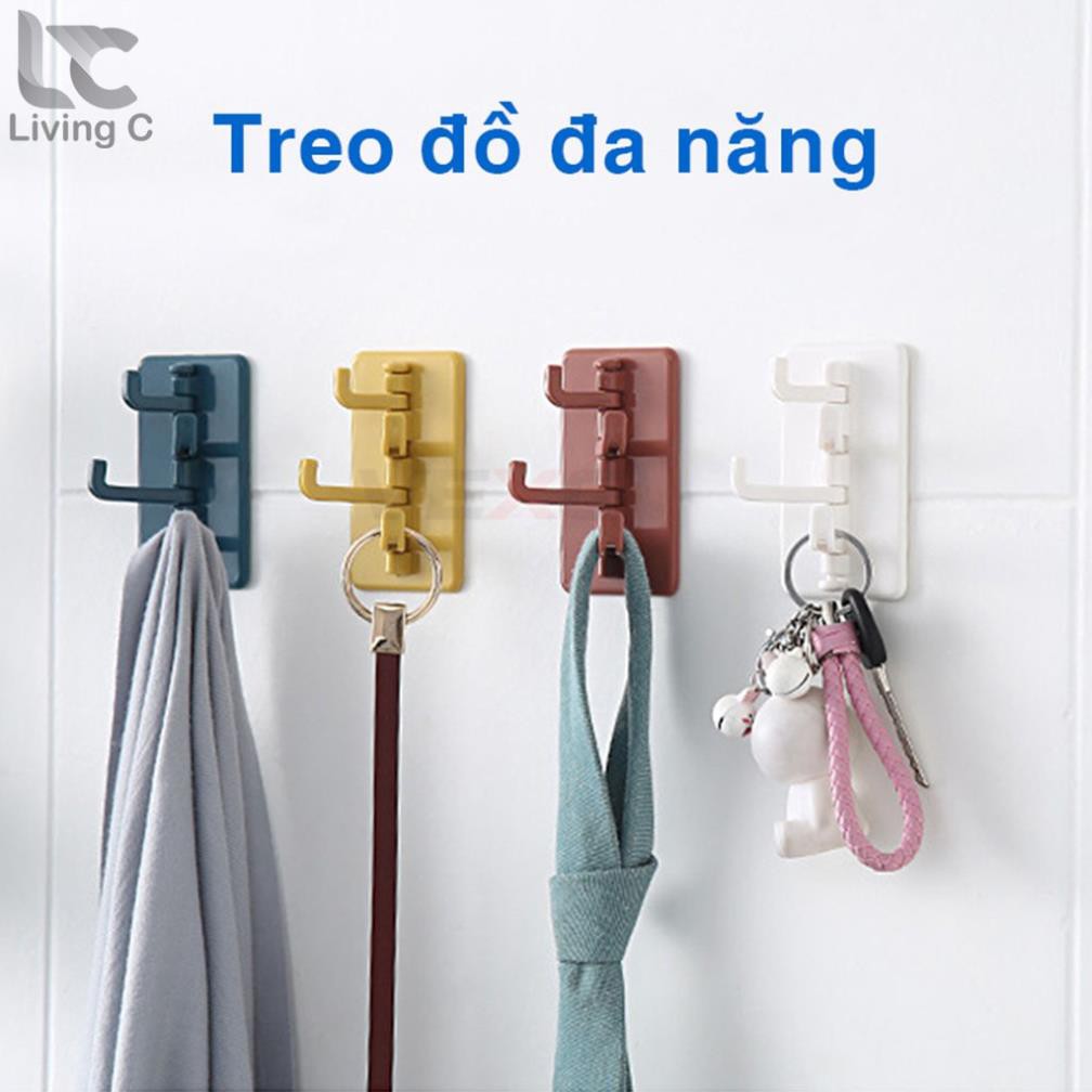 Móc treo chìa khóa dán tường xoay 180 độ siêu dính chịu lực NGU000001
