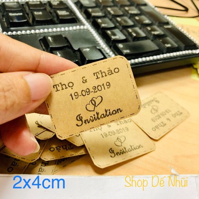 50 Nhãn Dán Sticker “THANK YOU” Có Tên Của Bạn