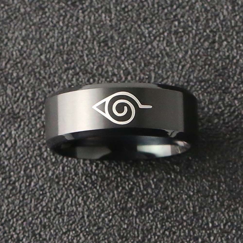 Nhẫn chất liệu thép titan không gỉ hoa văn Sasuke Itachi Ninja độc đáo cho cả nam và nữ