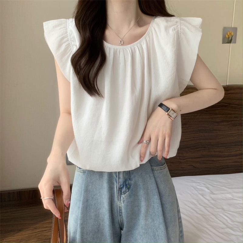 Áo Sơ Mi Tay Cánh Tiên Dáng Rộng Thiết Kế Mới Thời Trang Mùa Hè