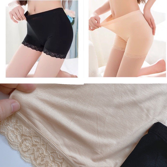 Quần Đùi Mặc Váy Cotton Lạnh Pha Ren