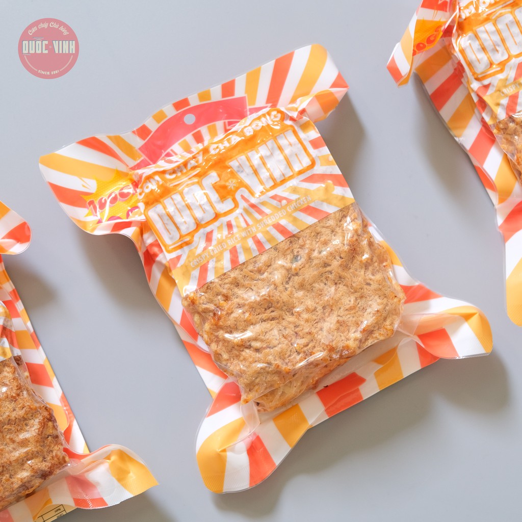 Combo 8 gói cơm cháy chà bông Quốc Vinh - Vị Vừa loại 100g/gói