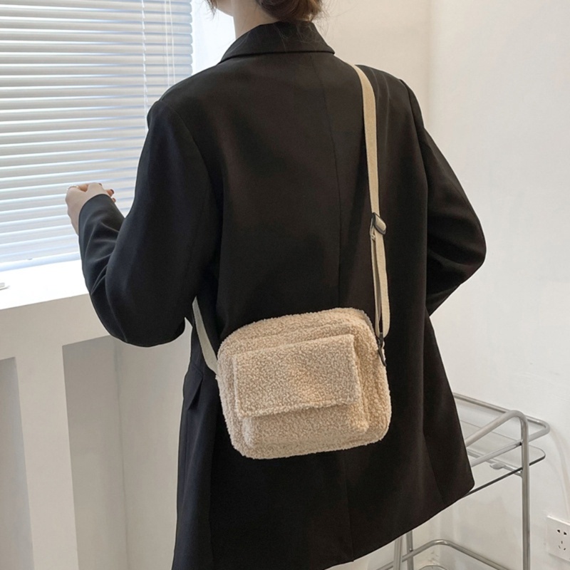 Túi Đeo Chéo Bằng Lông Cừu Thời Trang Mùa Đông Cho Nữ