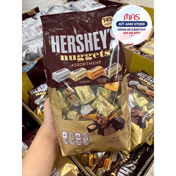 KẸO SOCOLA HERSHEY’S NUGGETS 145 VIÊN 1,47 KG ĐỦ 4 VỊ ( 7/2023)