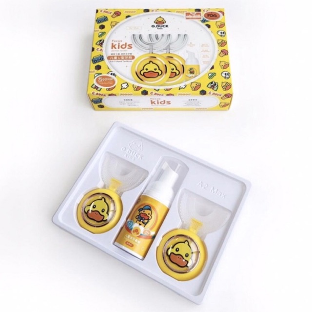 Bàn chải chữ U G.Duck / Bàn chải điện đánh răng tự động vịt vàng cao cấp cho bé - TiNa’s House