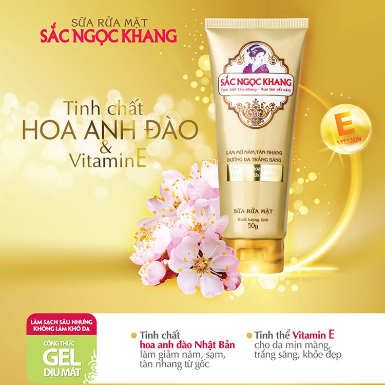 [Mã LTP50 giảm 50000 đơn 150000] Sữa Rửa Mặt Sắc Ngọc Khang 50g