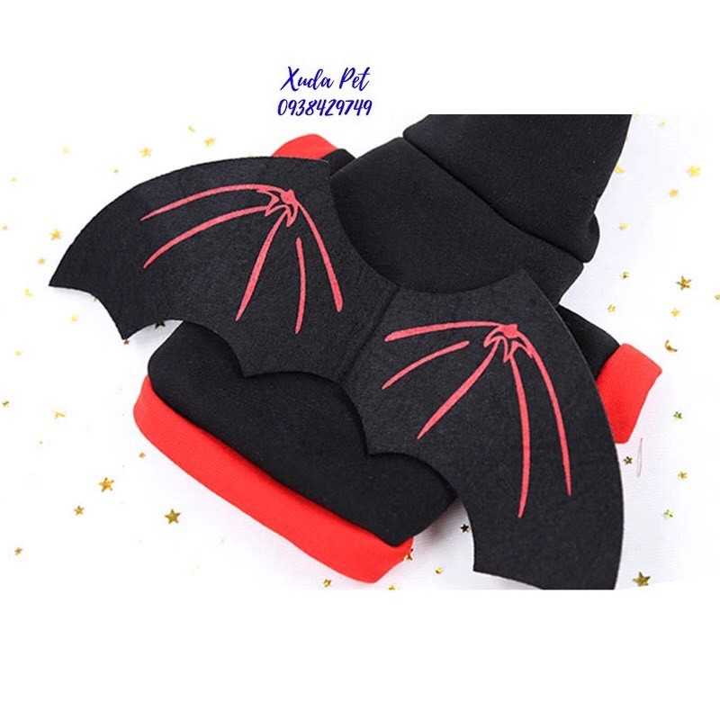 Áo hóa trang halloween cho chó mèo hình cánh dơi siêu chất, siêu ngộ nghĩnh Xudapet-SP500114