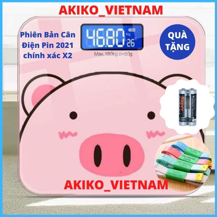 Cân Điện Tử ❤FREESHIP ❤ Cân Sức Khỏe, cân hình Heo Hồng Cực Xinh, Độ Chính X2