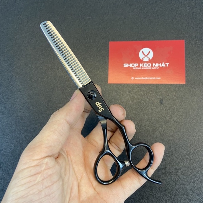 Kéo cắt tóc và kéo tỉa tóc Supreme Đen, Dụng cụ cắt tóc cao cấp dành cho anh em baber, Salon tóc chuyên nghiệp