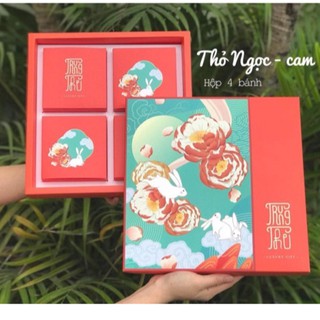 Bộ túi hộp trung thu 4 bánh Thỏ Ngọc cam