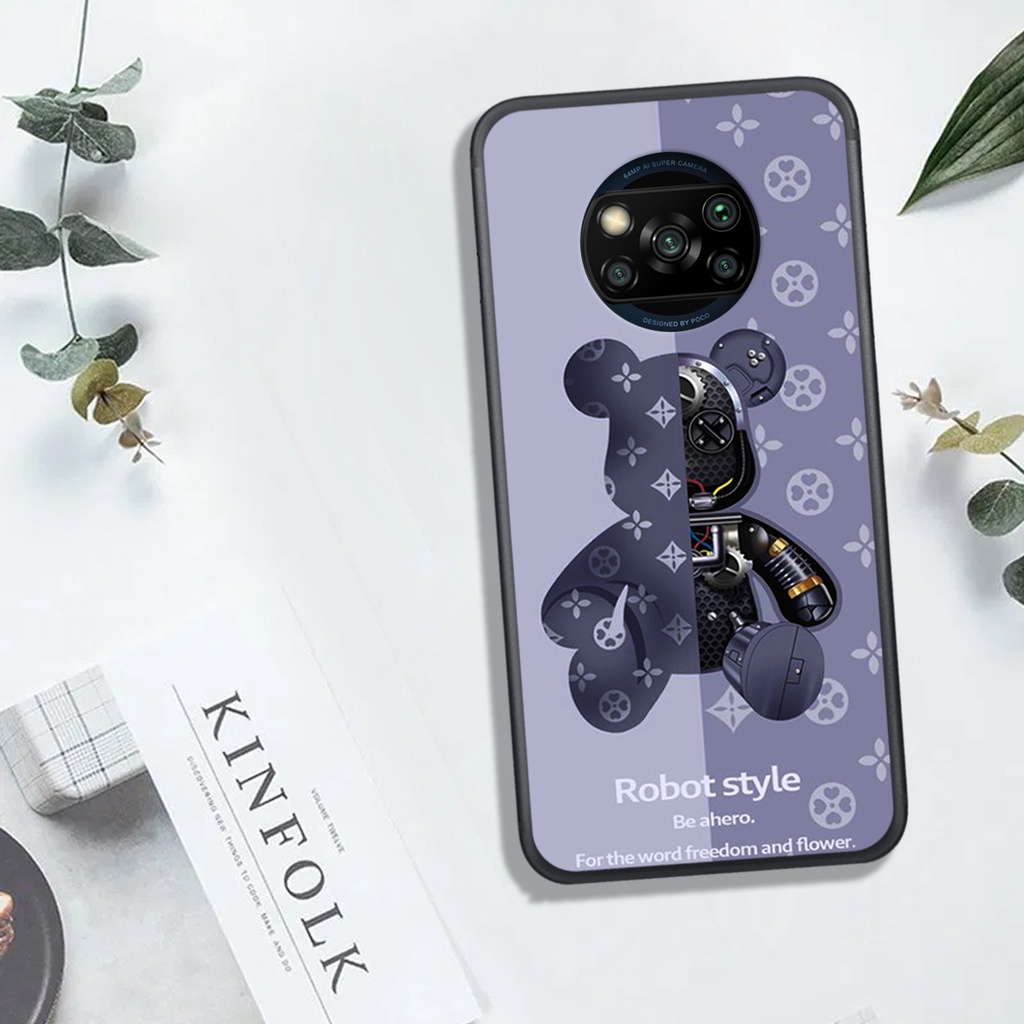 [HOT]ỐP XIAOMI POCO X3  , In Hình Gấu Robot họa tiết L-V màu sắc cực đẹp.