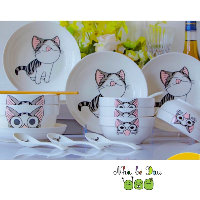 SET BÁT ĐĨA GỐM SỨ HÌNH 14-18 MÓN