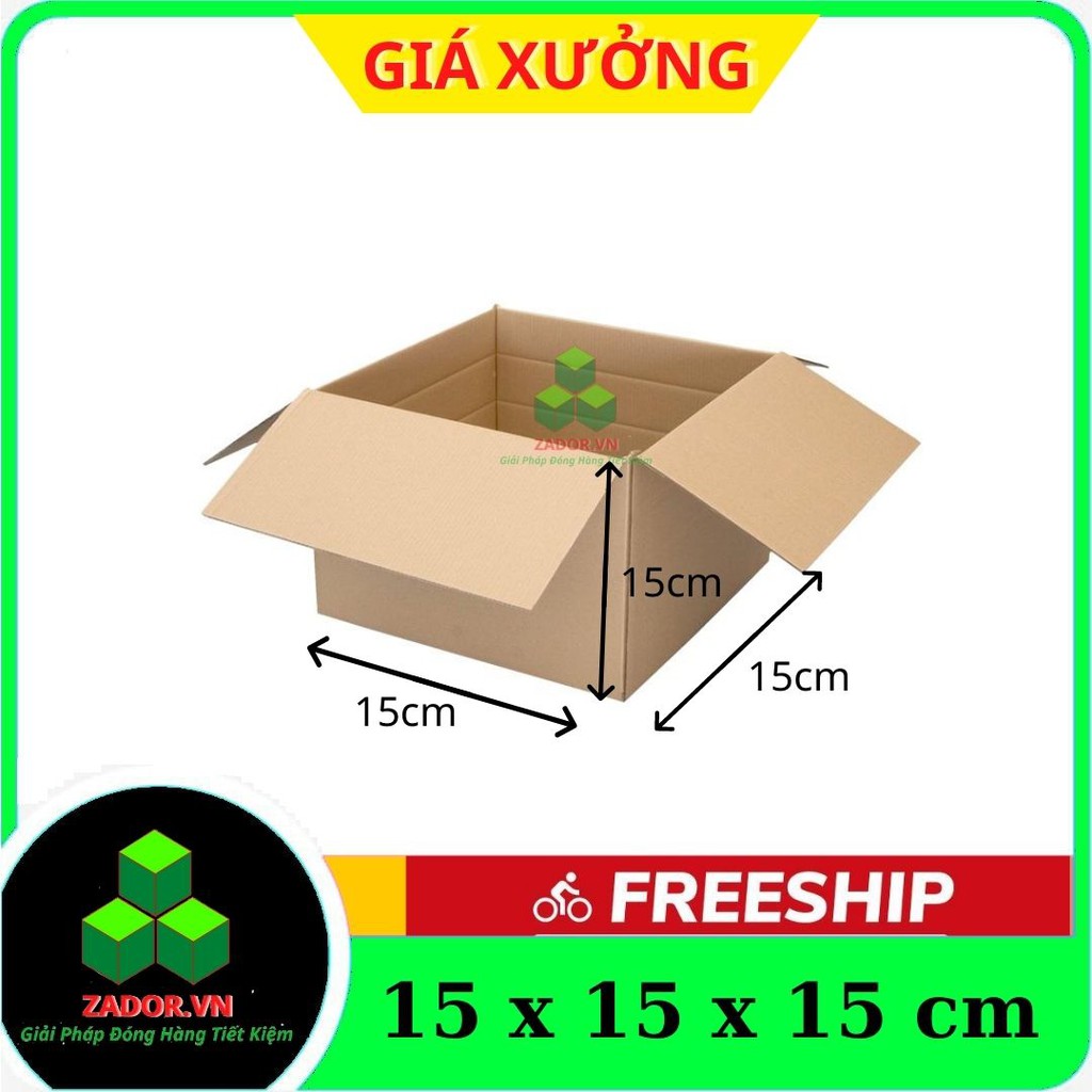 Combo 10 hộp carton Size 15x15x15 Thùng Carton Đóng Hàng Zador