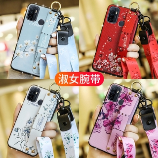 Ốp Lưng Đính Đá Lấp Lánh Có Dây Đeo Cho Oppo A53 2020 A32 2020 Max