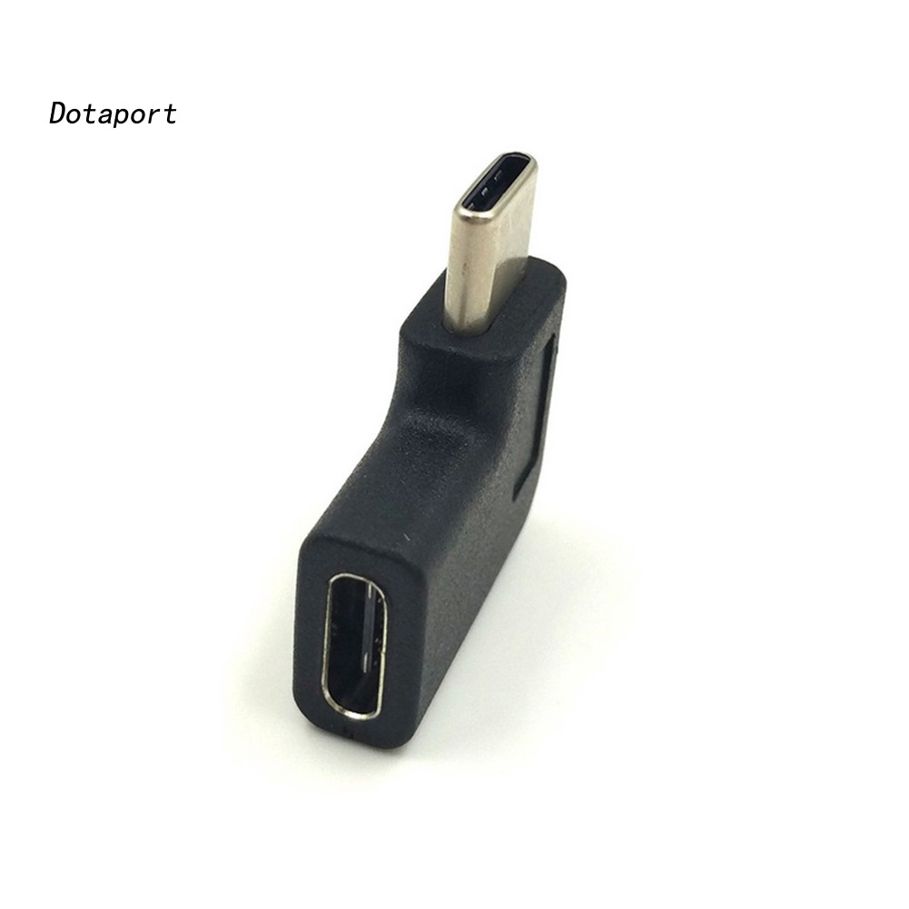 Dota_90 Degrees L-type USB 3.1 Type-C Male to Female Adapter Connector Converter Plug