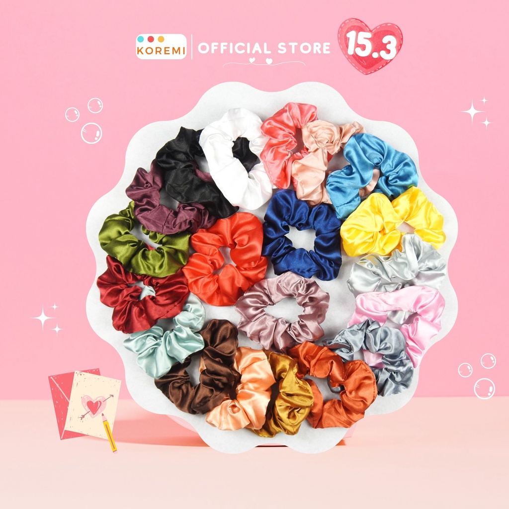 [GIÁ SẬP SÀN] Dây Cột Tóc Vải Scrunchies Phi Bóng Full color