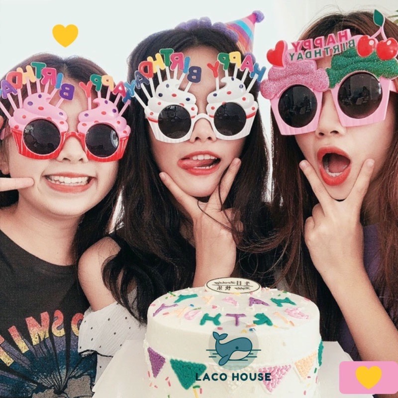 Kính mắt Happy Birthday vui nhộn phụ kiện sinh nhật J07