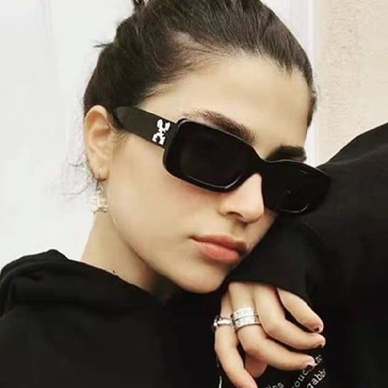 Kính mát gọng vuông nhỏ hình hoa tuyết X phong cách Âu Mỹ cổ điển thời trang cho nữ