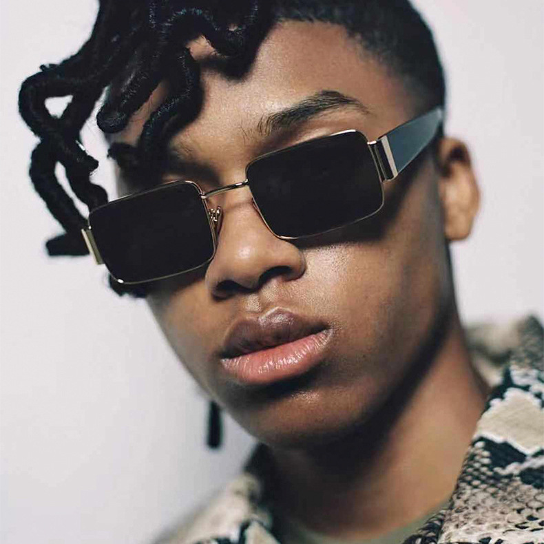 Kính Mát Gọng Vuông Bằng Kim Loại Chống Tia UV400 Phong Cách Hàn Quốc Cho Nữ