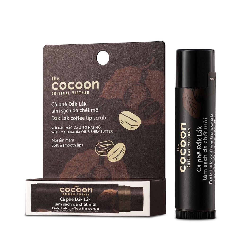 Tẩy Tế Bào Chết Môi COCOON Cà Phê Đắk Lắk chống thâm môi - COCOON Dak Lak Coffee Lip Scrub 5G