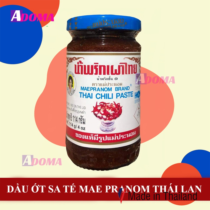 Dầu sa tế ớt ăn liền Tomyum Thái Mae Pranom แม่ประนอม น้ำพริกเผา 114 (228) กรัม