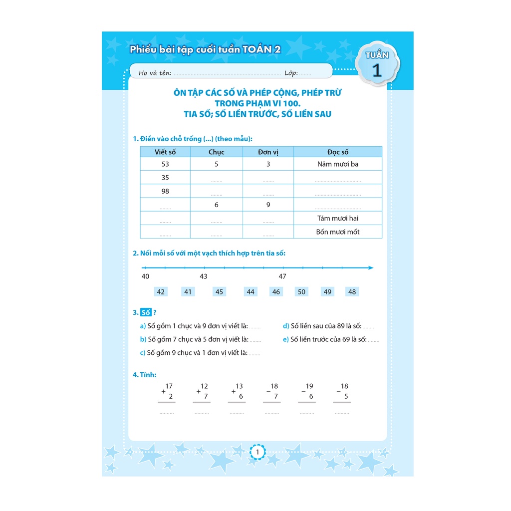 Sách Phiếu bài tập cuối tuần Toán 2 - Kết Nối