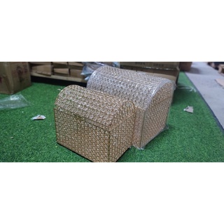 Thùng đựng thiệp cưới mạ titan đính đá