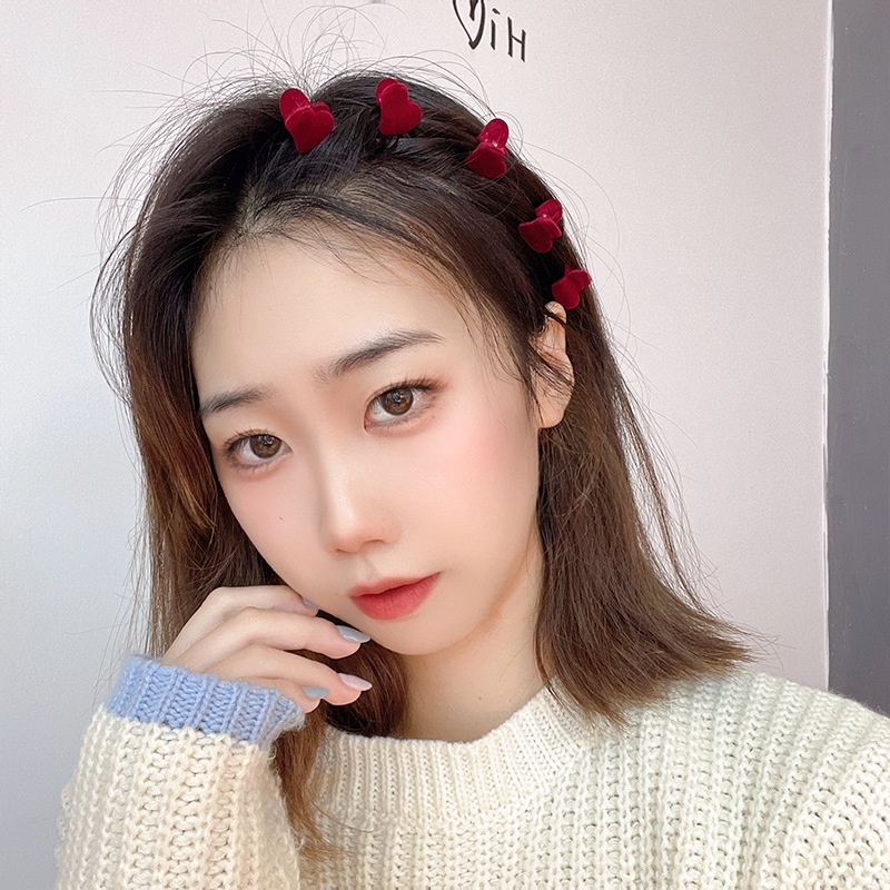 Set 10 Kẹp Tóc Nhỏ Bện Dây Đính Lông Cho Bé Gái