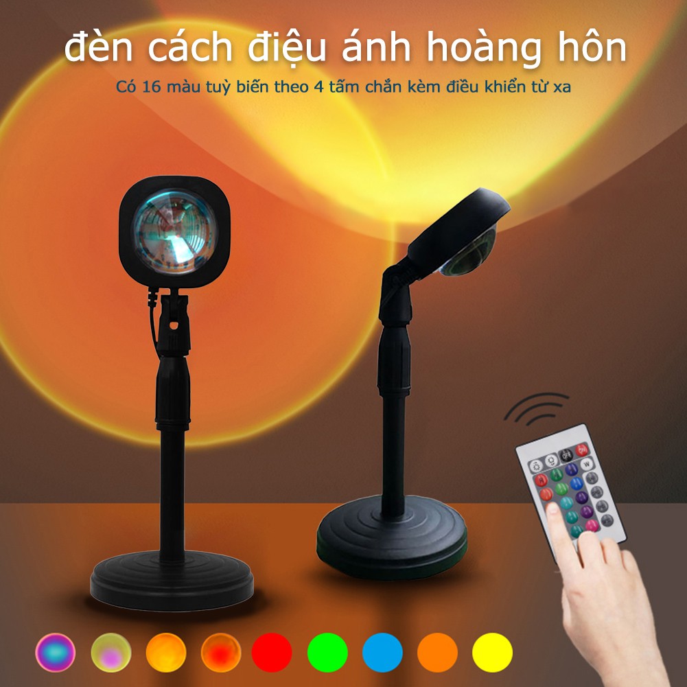 Đèn LED màu sắc đa dạng có thể thay đổi màu, ánh hoàng hôn, ánh cầu vồng Đèn trang trí có điều khiển từ xa