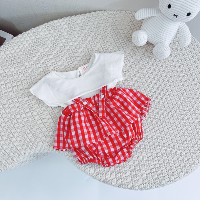 Yếm váy + áo trắng bèo mã 50065