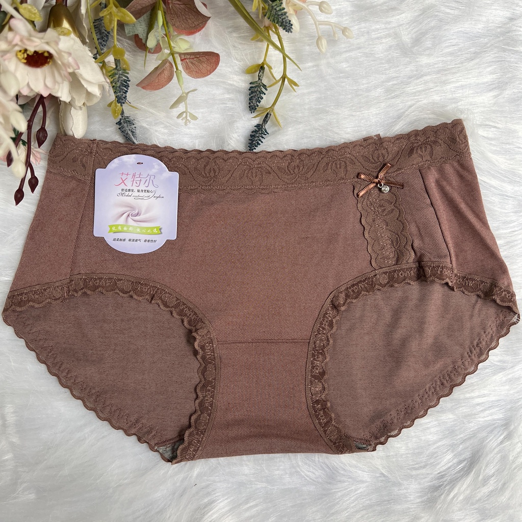 Quần lót nữ cotton viền ren cao cấp mềm mịn co giãn tốt