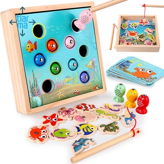 Bộ đồ chơi câu cá gỗ nam châm 3D cho trẻ em