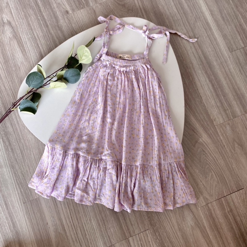 Váy 2 dây cho bé, váy chất liệu đũi nhún mềm,thoáng, mát