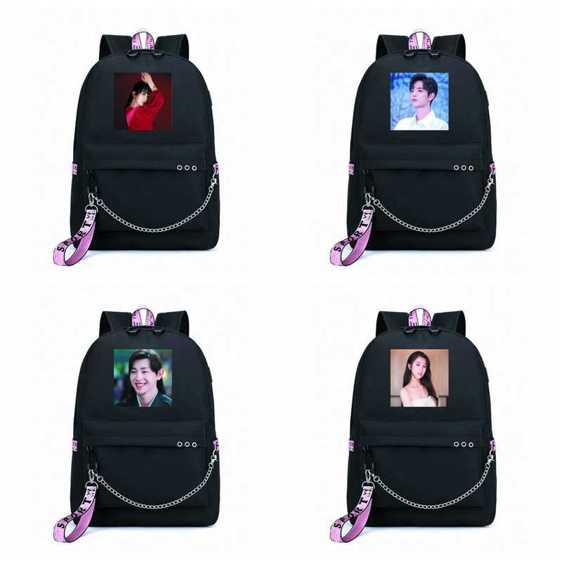 Balo thông minh MÀU ĐEN đi chơi đi học tiện dụng in hình ĐẶNG LUÂN CÚC TỊNH Y LÂM NHẤT AN KỲ