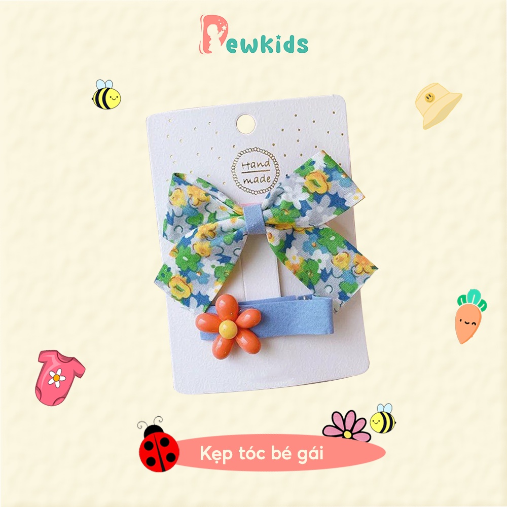 Kẹp tóc cho bé gái DEWKIDS set nơ tiểu thư 2 chi tiết cực dễ thương - KT04