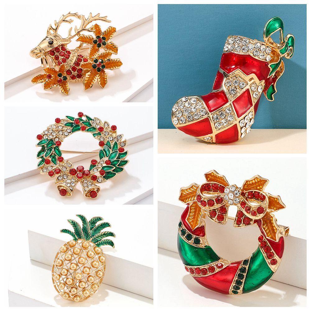 SUMU Trâm Cài Áo Hình Ông Già Noel Tuần Lộc Thời Trang