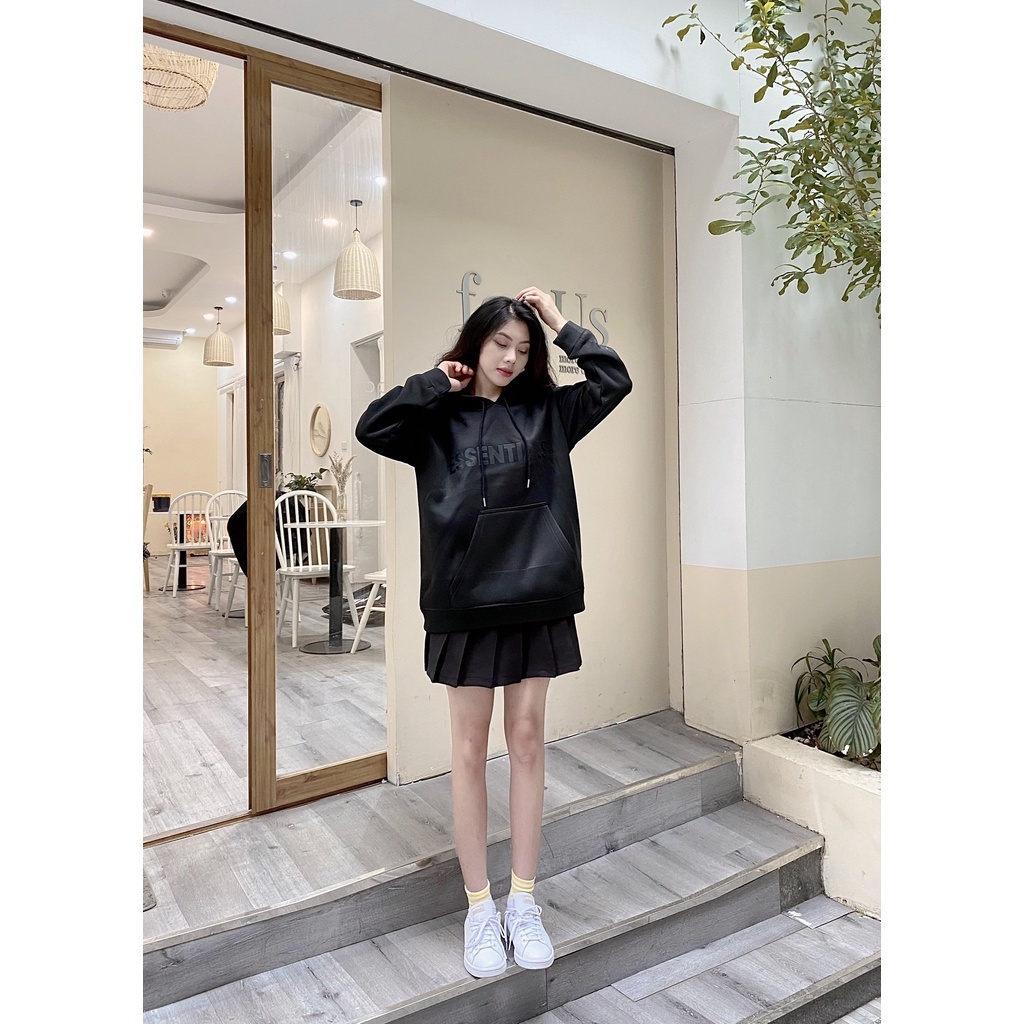 Áo nỉ bông hoodie Essentials form rộng Ulzzang unisex DUNO - AD11
