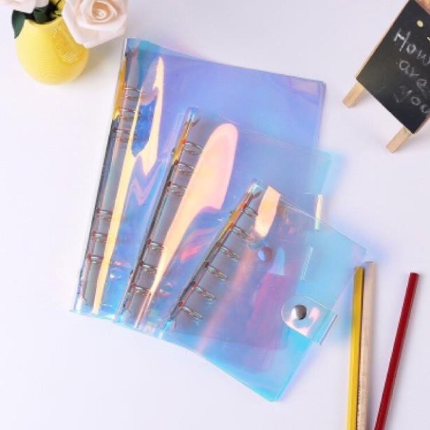 Bìa sổ còng hologram PVC phụ kiện sổ còng sổ Planner bullet journal Decorme