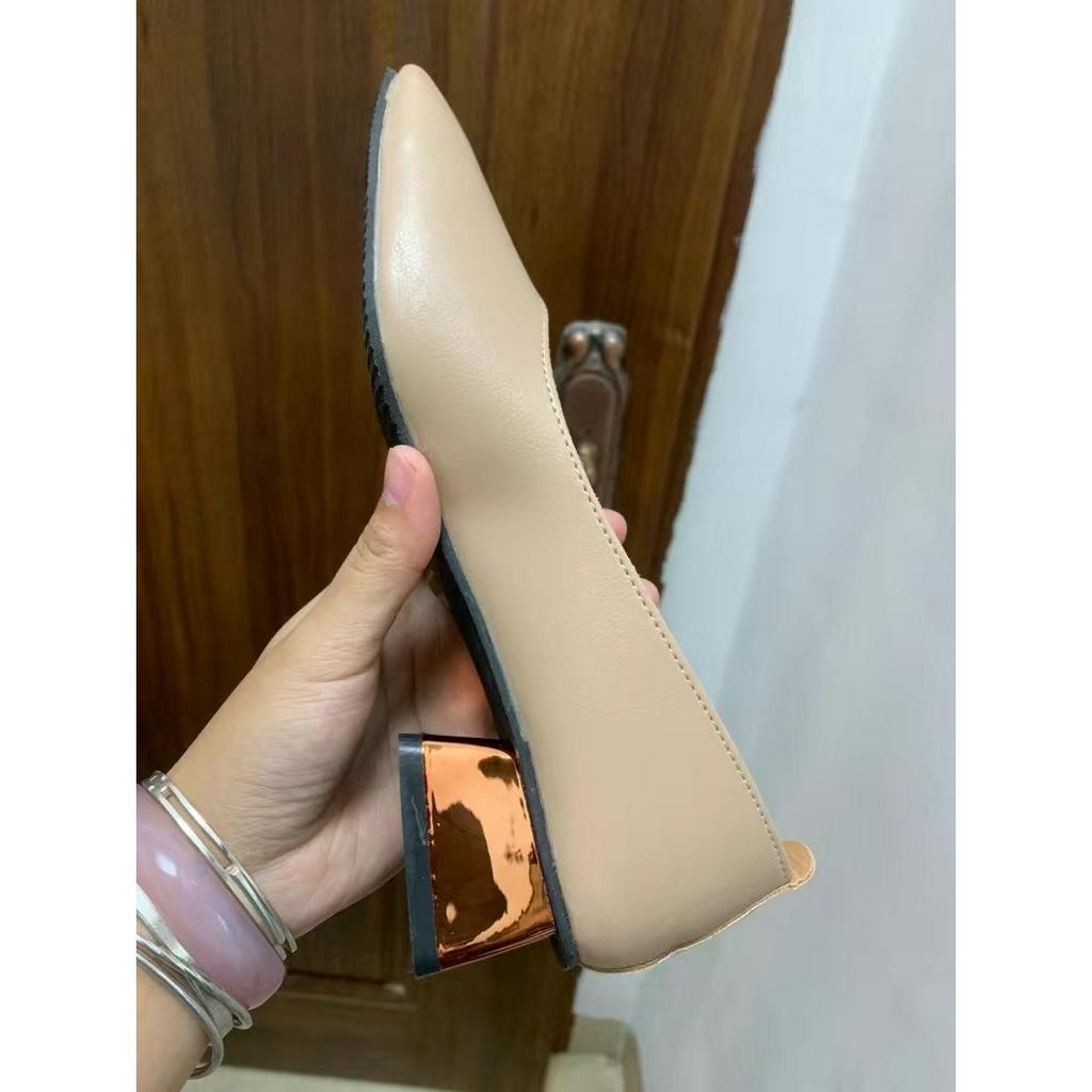 SẴN ĐEN 35- Giày cao gót da mềm BIG SIZE 34-42 - Ảnh thật