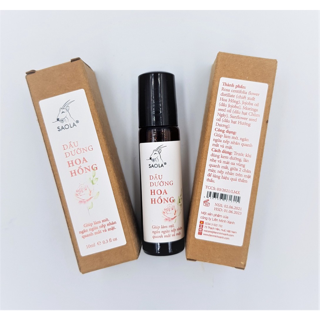 Dầu ngâm hoa hồng SAOLA (Rose infused oil) - làm mờ nếp nhăn, dưỡng ẩm cho da