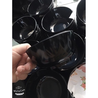 Chén(bát) cơm , súp nhựa Melamine màu Đen/Trắng Size 11.2*5.4cm